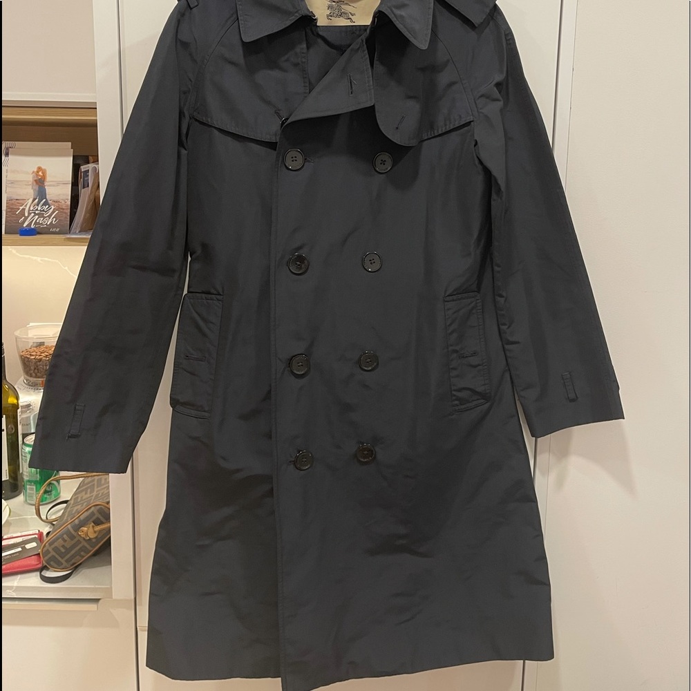 Navy Burberry Trench Coat